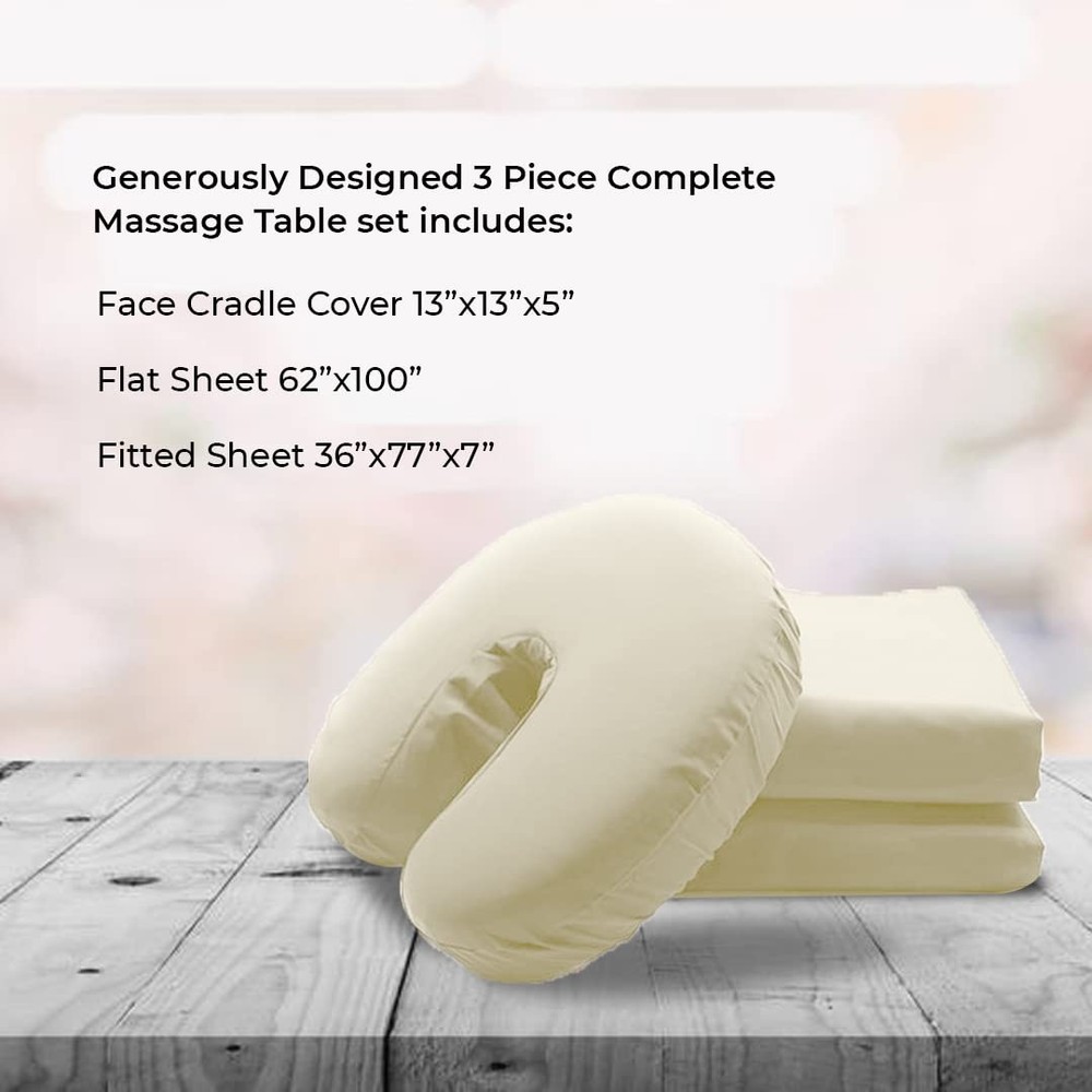 Microfiber Massage Table Sheets Sets 3 Pcs Premium Massage Table Cover Includ...