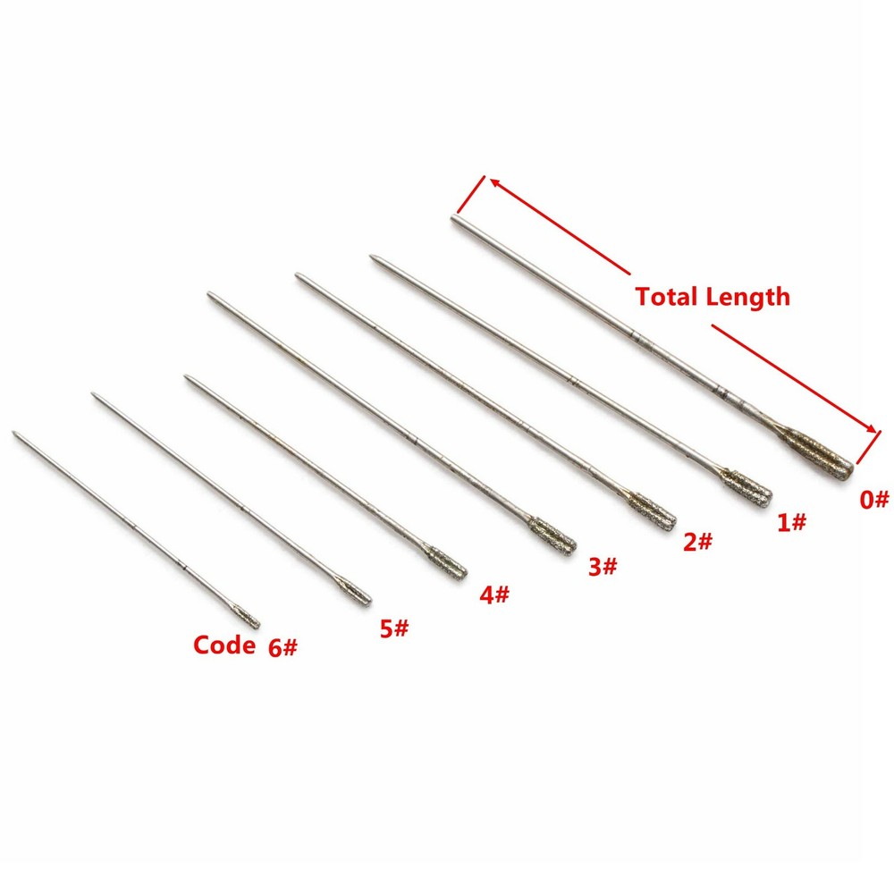 20Pcs 1 mm Diamond Lapidary Drill Bits Solid Hole Saws Jewelry Gemstone Tools
