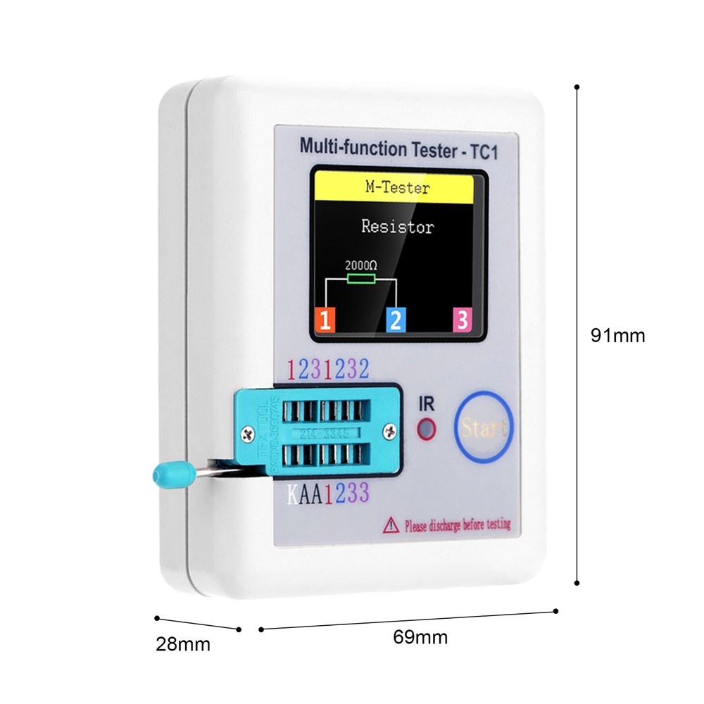 TFT Capacitor Resistor Diode Triode Transistor Tester Detector Meter W5U3