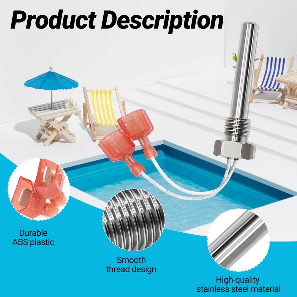 Funmit 42002-0024S Stack Flue Sensor Replacement for Pentair Spa Heater White