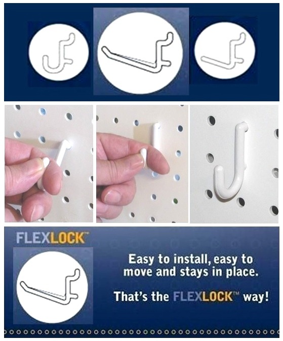 100  Peg Hooks 1/4" Pegboard  tool & craft organizers