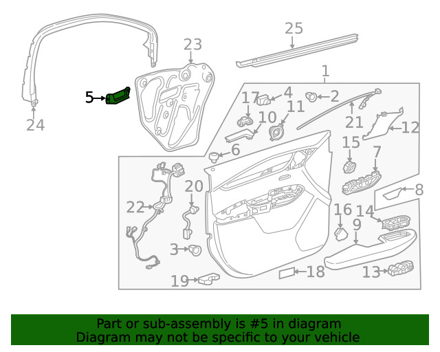 Genuine GM Front Side Door Pull Handle Bracket 23404223