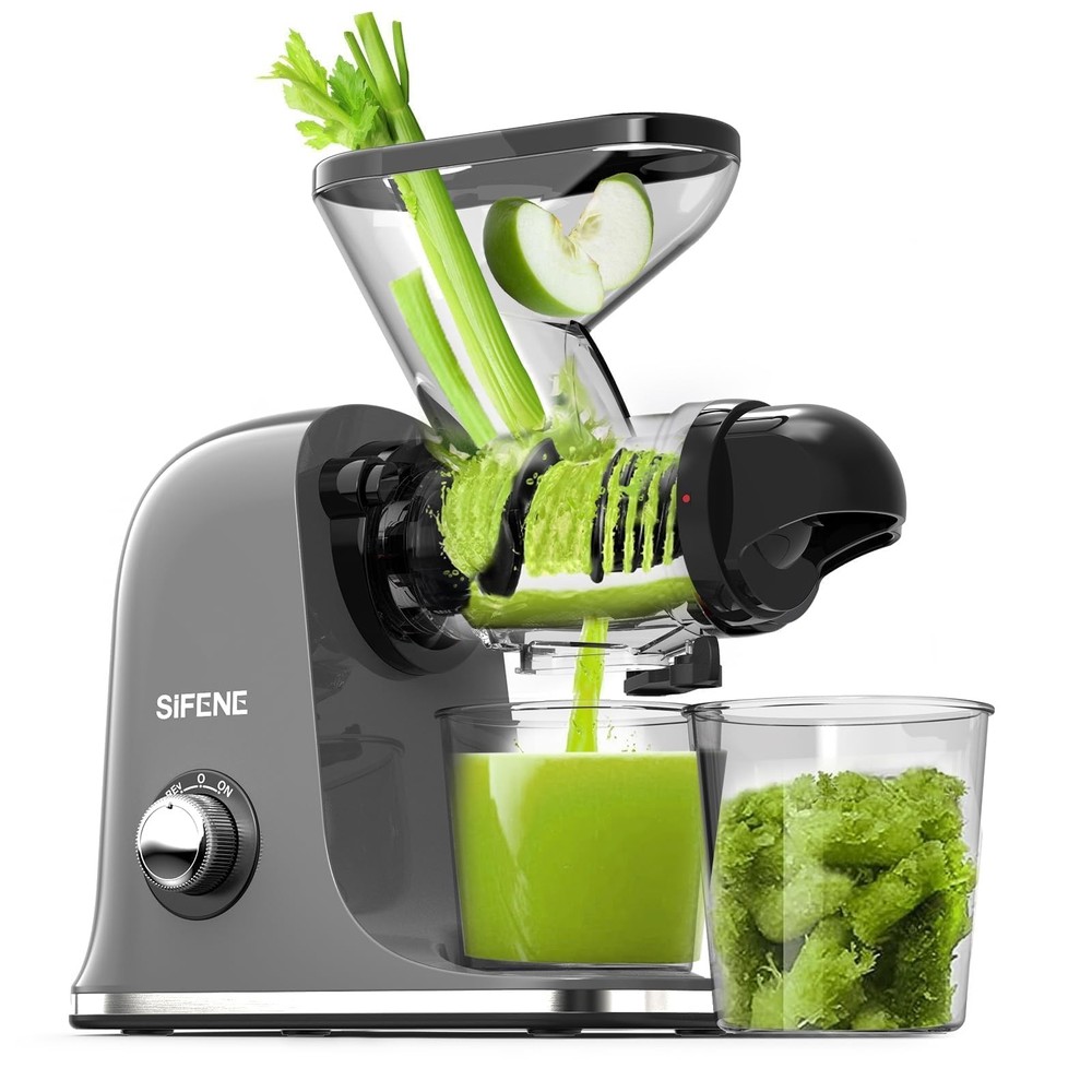 Cold Press Juicer Machine, Compact Single Serve Slow Masticating Juicer, Vegetab