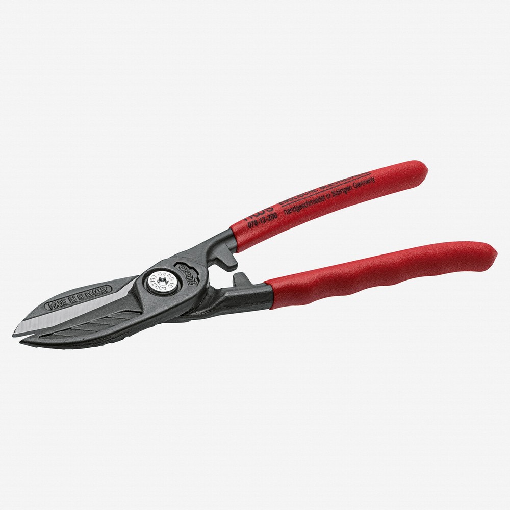 NWS 8" English Pattern Tin Snips - Atramentized - Plastic Grip