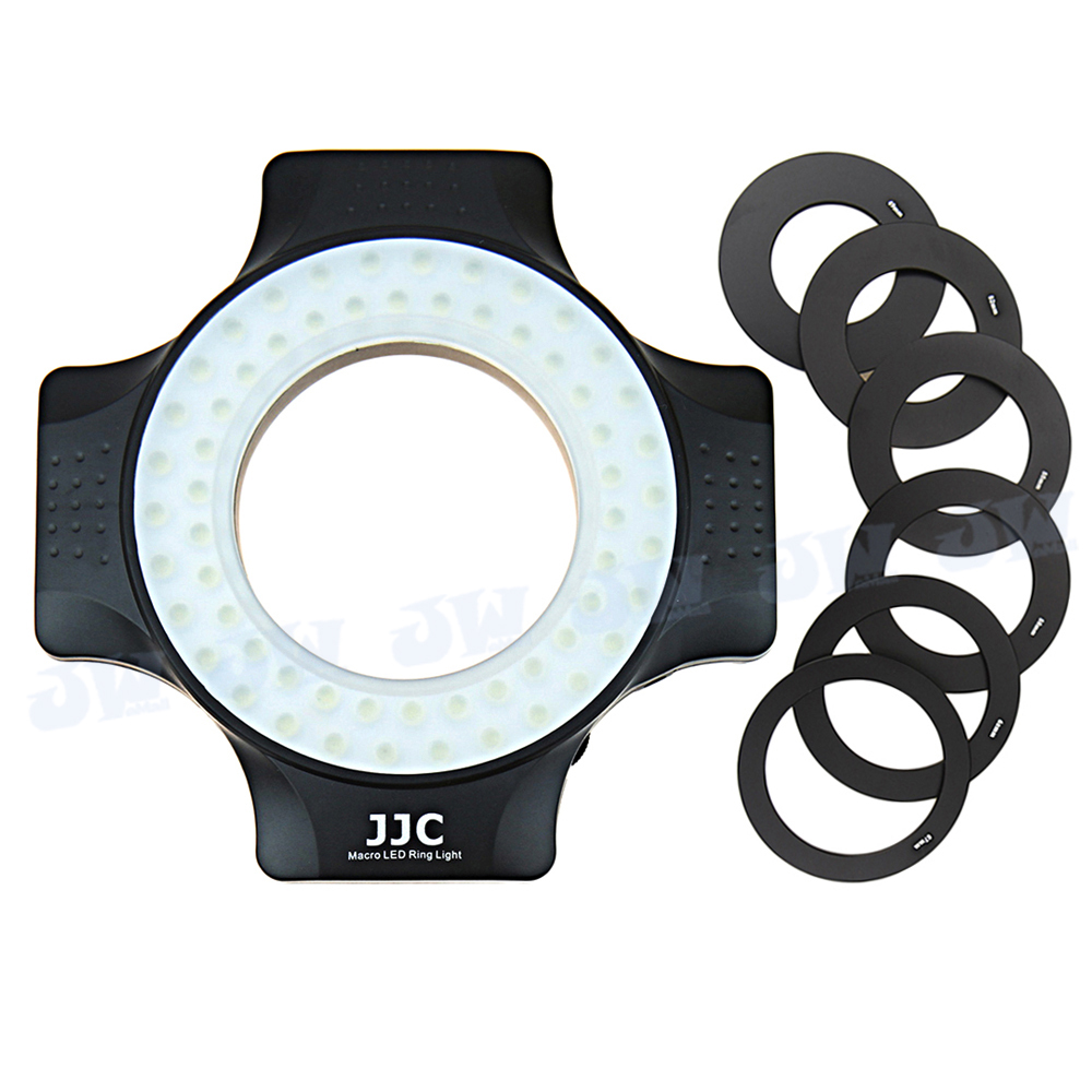 Universal LED Macro Flash Ring Light for Camera Lens, 6pcs Filter Thread Adapter