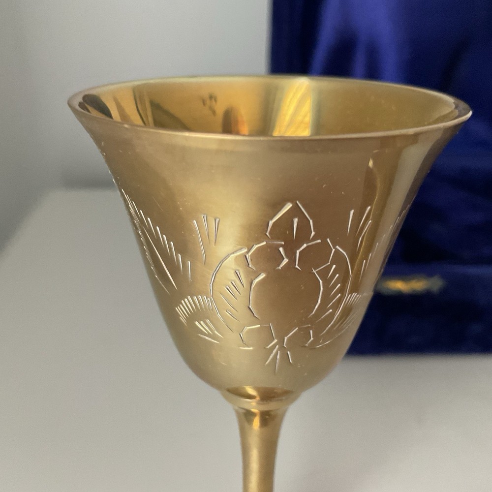 Vintage Boxed Small Goblets EPNS
