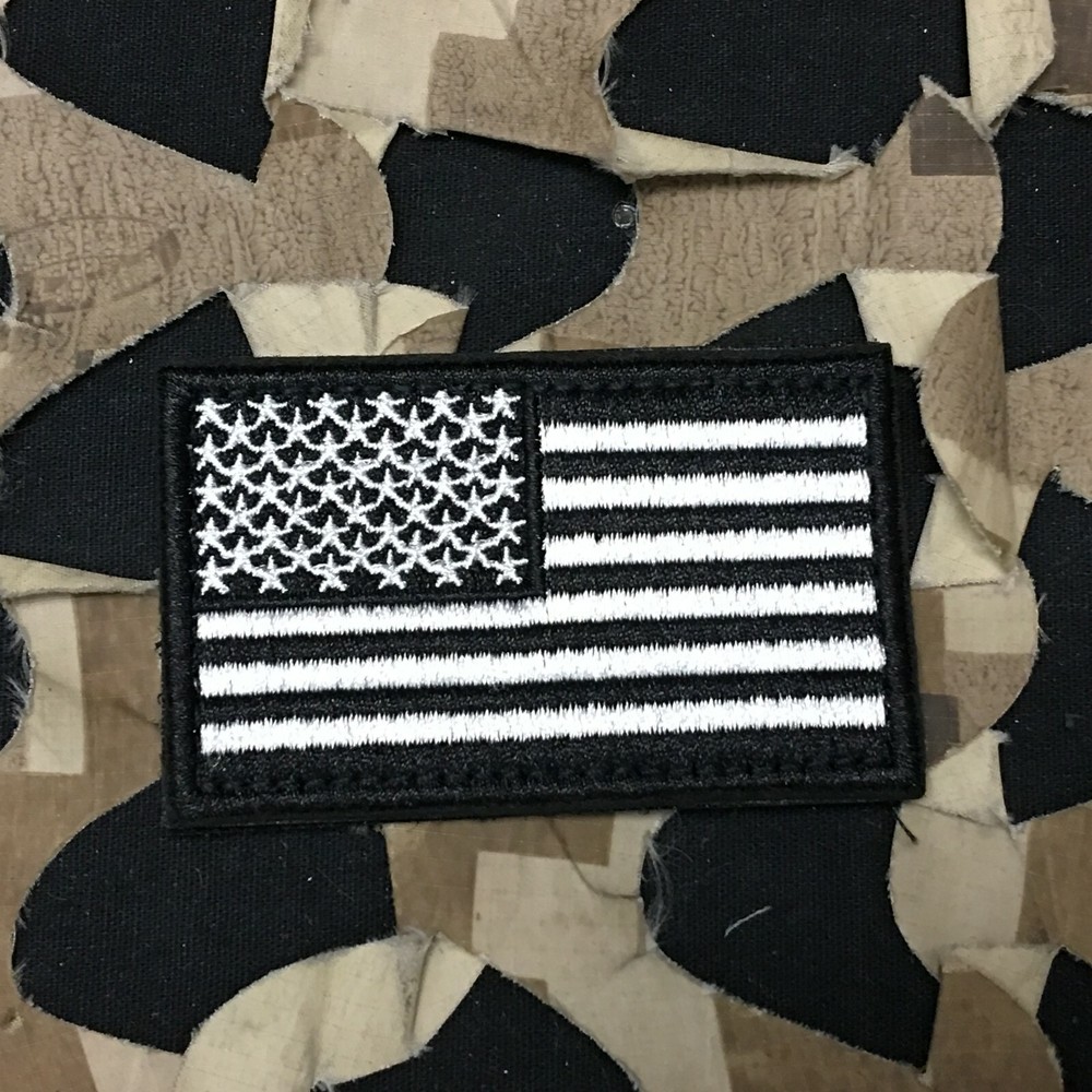 NEW Warrior Morale Patch - US Flag - Black/White