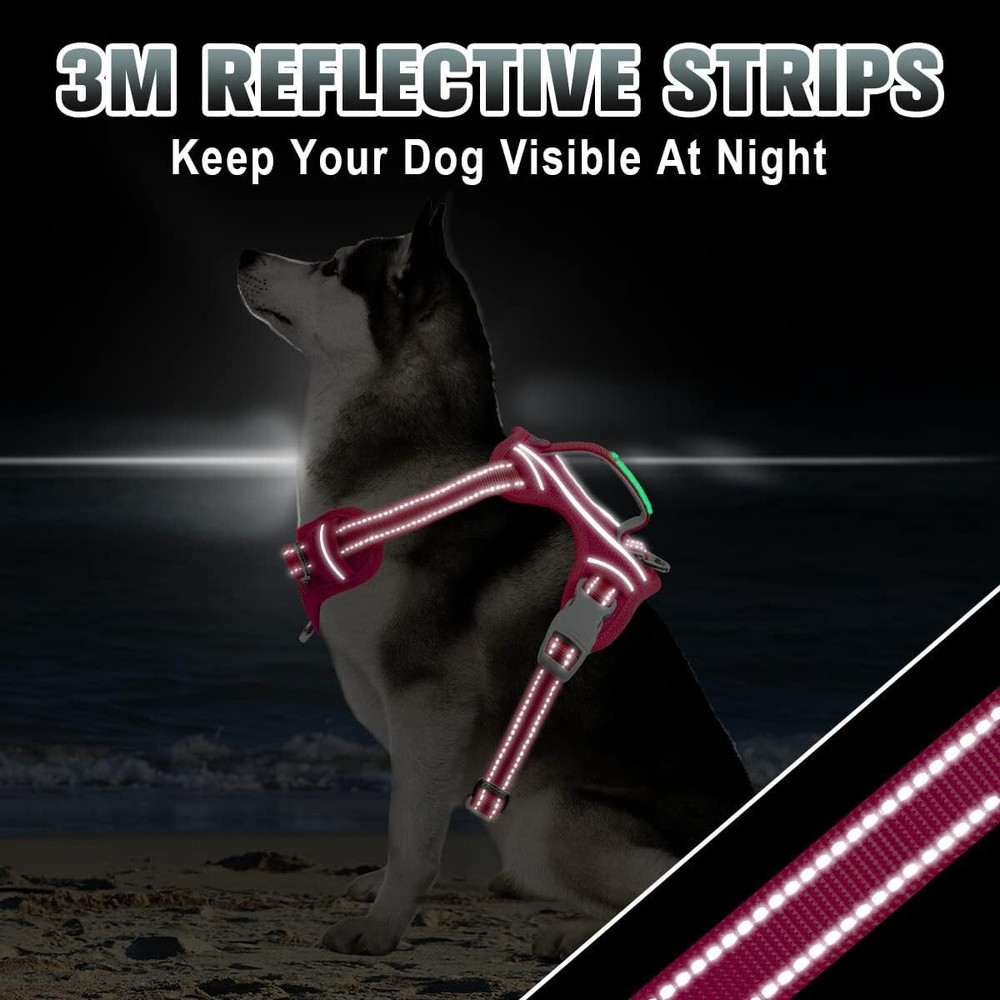 Innovative No-Pull Step-In Dog Harness with ID Tag Pocket - Pink, Medium