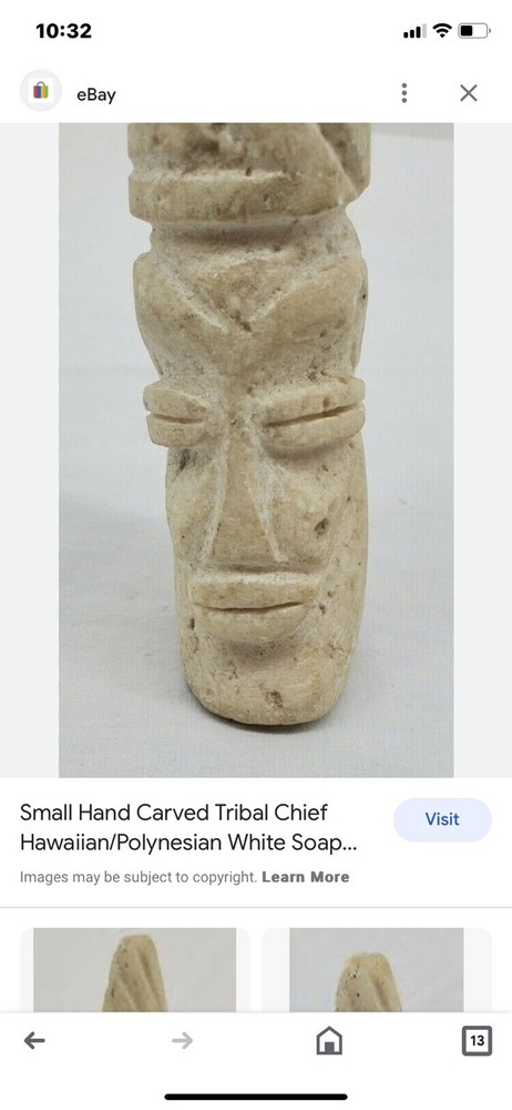 2-Artisan Hand Carved 9" Aztec/Mayan Solid Marble Statue/Book Ends. READ LISTING