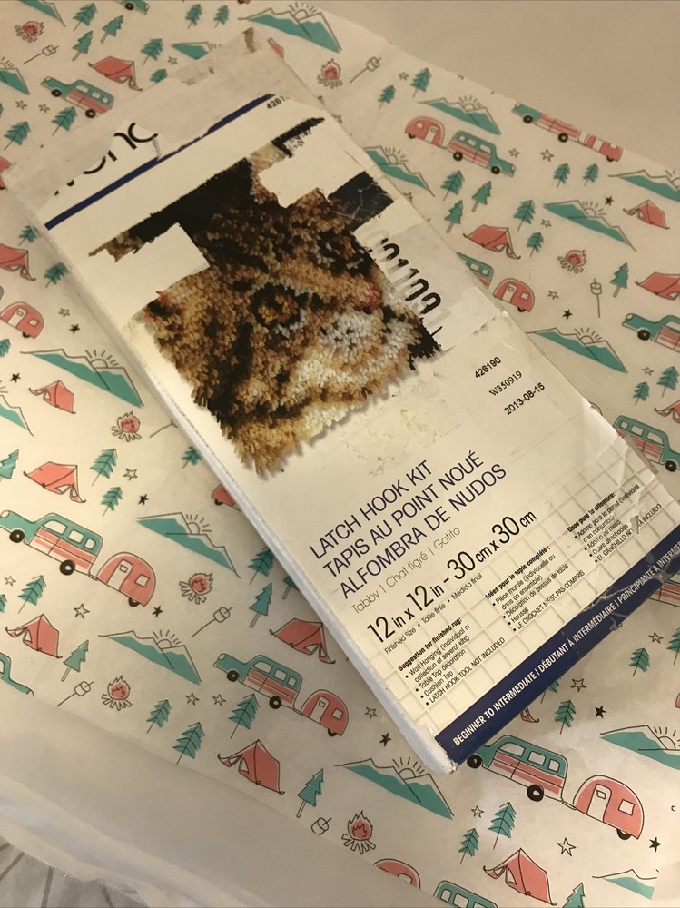 Wonderart Latch Hook Kit 12"X12" Tabby