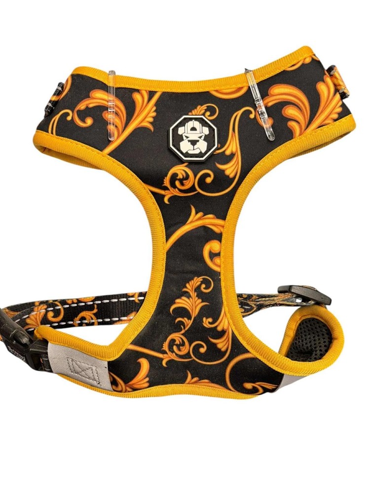 FreshPawz Adjustable Harness Breathable Size Xtra LARGE Yellow/Gold & Black