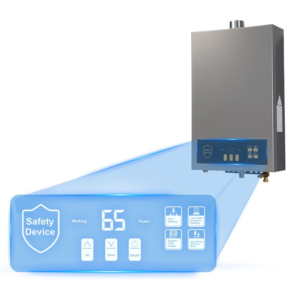 Instant Hot Water Heater 80,000 BTU 3.6 GPM Wall Mount Stainless Steel