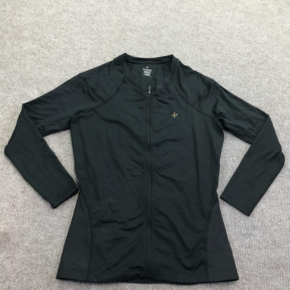 Tommie Copper Jacket Mens Large Black Compression Lower Back Support Zip Front