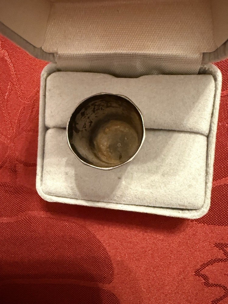 Very Old Sterling Silver Thimble Hand Carved Size 9