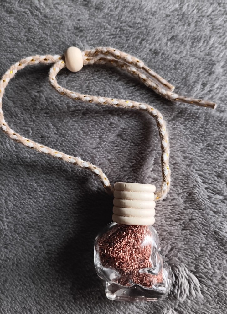 Glass Skull Diffuser With String And Lidded Jar Full Of Copper Cool Piece