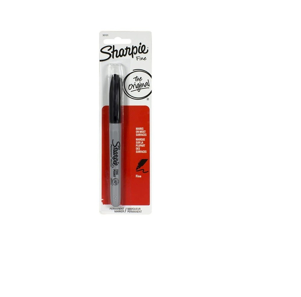 Sharpie Fine Point Permanent Marker Black 2 Pack Retail Packaging