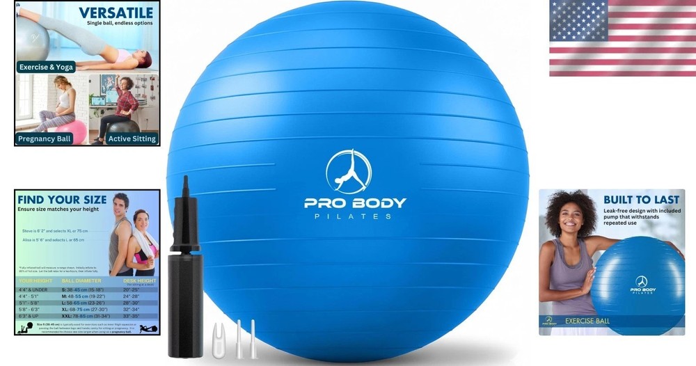 Anti Burst Exercise Ball 85cm - Blue/-