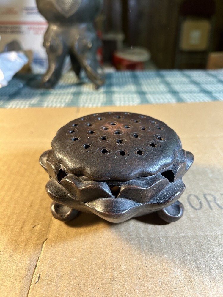 Chinese Antique Pottery Incense Burner Signed
