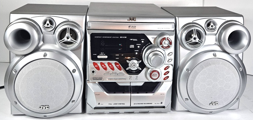 JVC Compact Component System MX-K30 Stereo Cassette Bass. Tested.