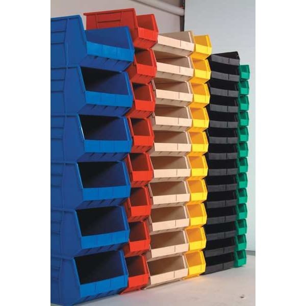 Quantum Storage Systems Qus250rd Hang & Stack Storage Bin, Polypropylene, Red,