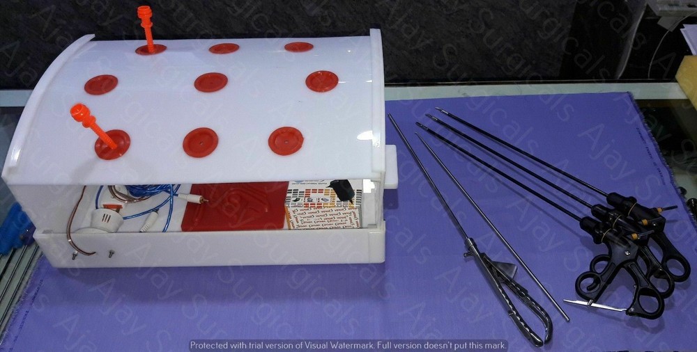 Laparoscopic Virtual Device Endoscopy Trainer Training Box 5mm Instrument Set
