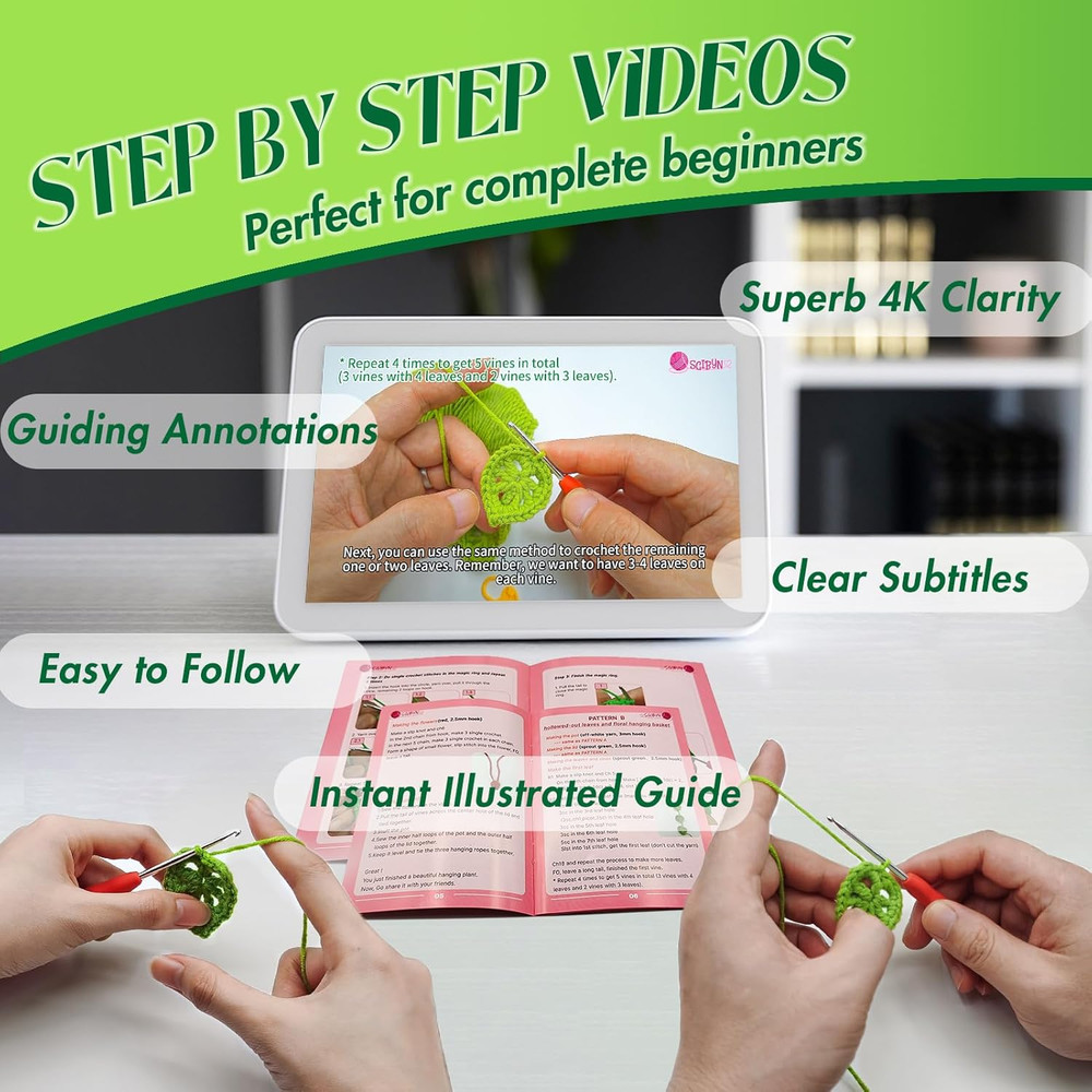 SGIBYN Crochet Kit for Beginners with Step-by-Step Video Tutorials,Beginners Sta