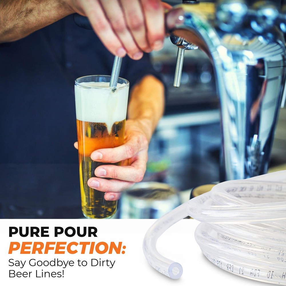 Proper Pour Clear Vinyl Plastic Tubing FoodGrade & Flexible PVC Tube for Be...