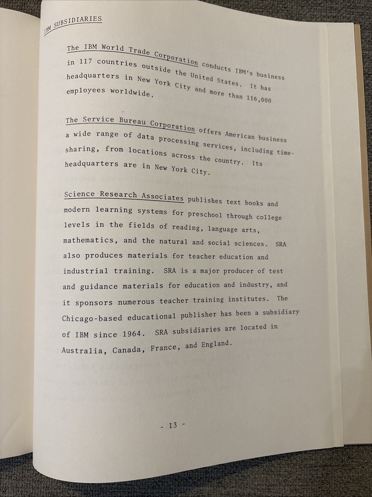 A Profile of IBM 1973