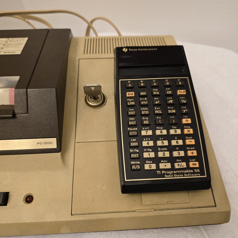 TI-59 & PC-100C Printer Station Vintage Calculators TECH TESTED Working