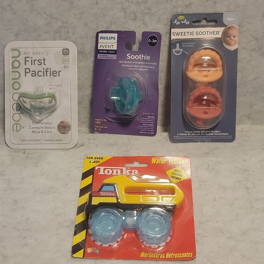 Baby bundle: Itzy Ritzy, Philips Avent, Nanobebe, Tonka Pacifiers & Teether