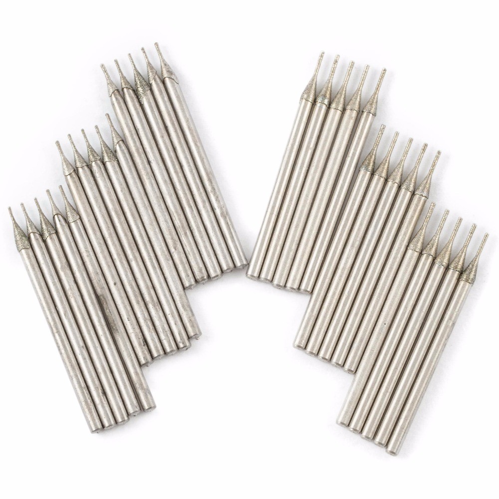 30Pcs 0.5 0.8mm Diamond Drill Bits Set Micro Hole Saws Lapidary Tools for Stone