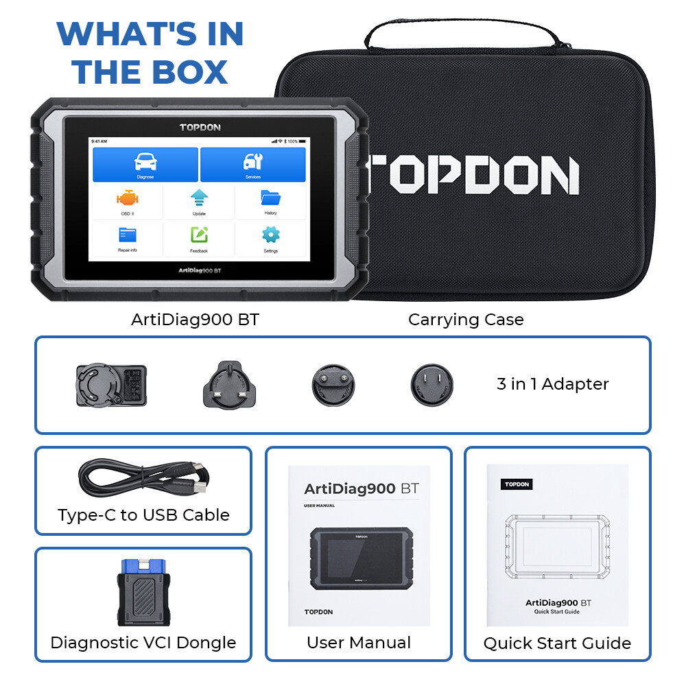 2025 TOPDON AD900BT Bidirectional Scanner Full System Diagnostic Tool ECU Coding