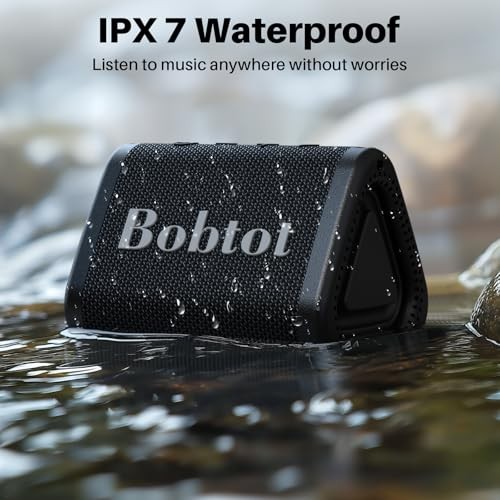 Portable Bluetooth Speaker Wireless, IPX7 Small Shower Speaker Black