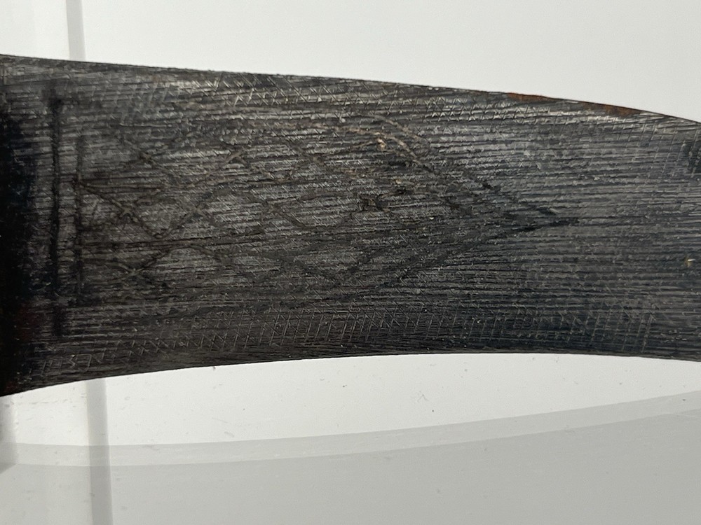 Double‑Edged Curved Ethnographic Dagger, Khanjar‑Influenced with sheath