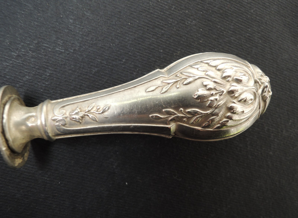 Antique 19th C. Solid Silver Rococo Wax Seal – Blank Matrix for Monogram