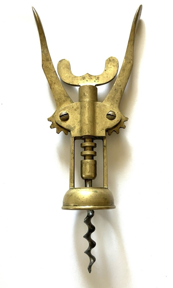 Solid Brass Corkscrew Bottle Opener Italy