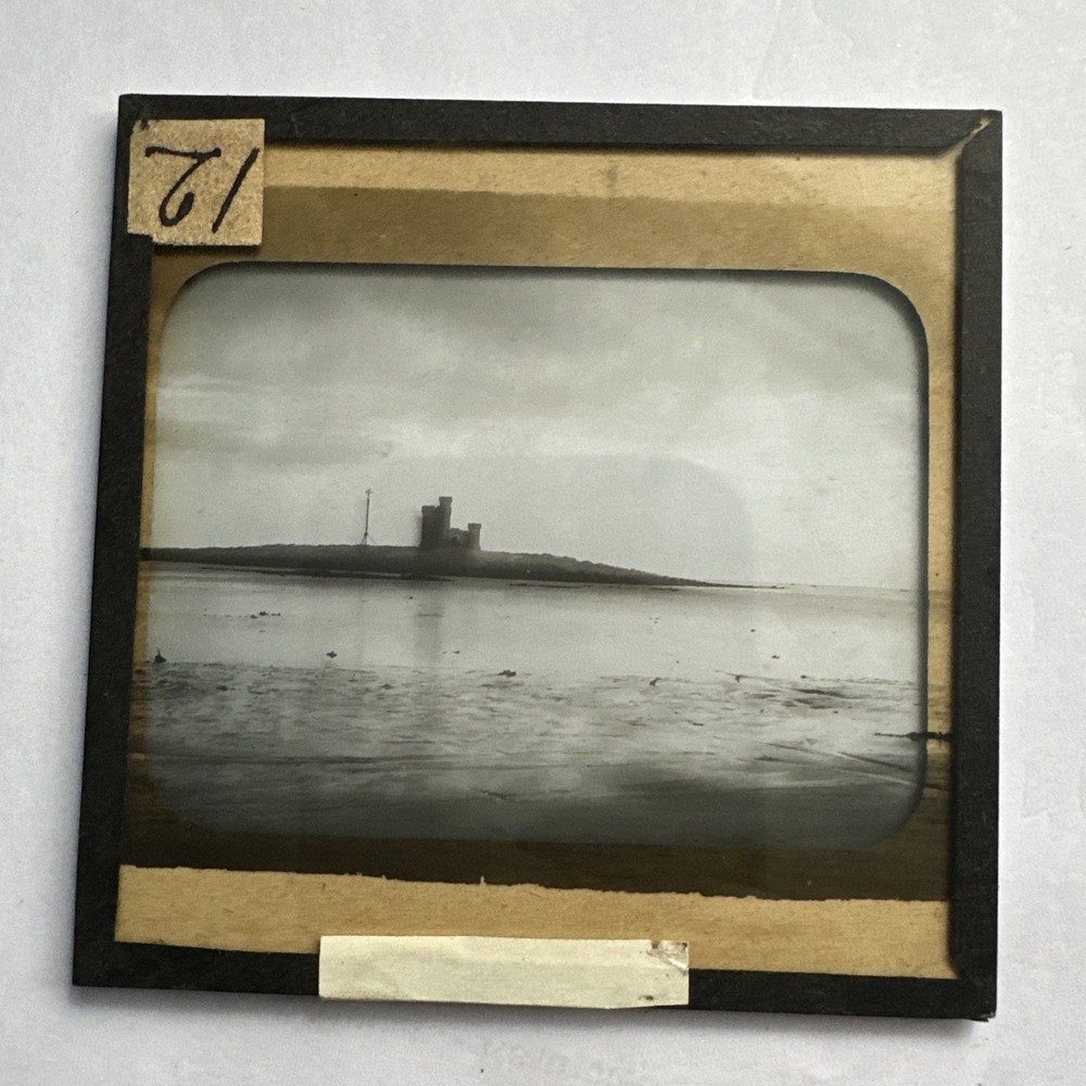 Antique Magic Lantern Slide unknown uk coastal castle