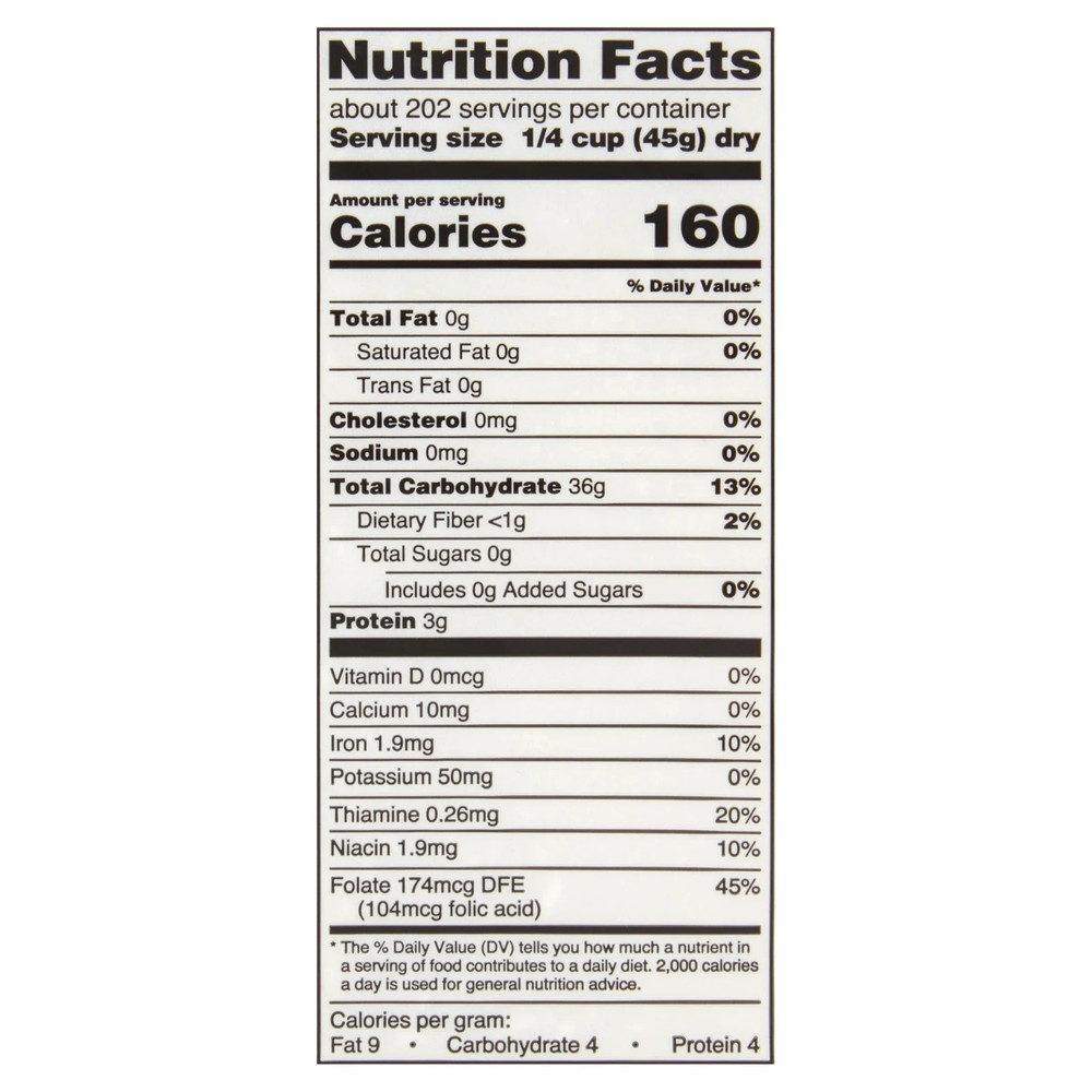 Great Value Long Grain Enriched Rice, 20 lb, 4 pack