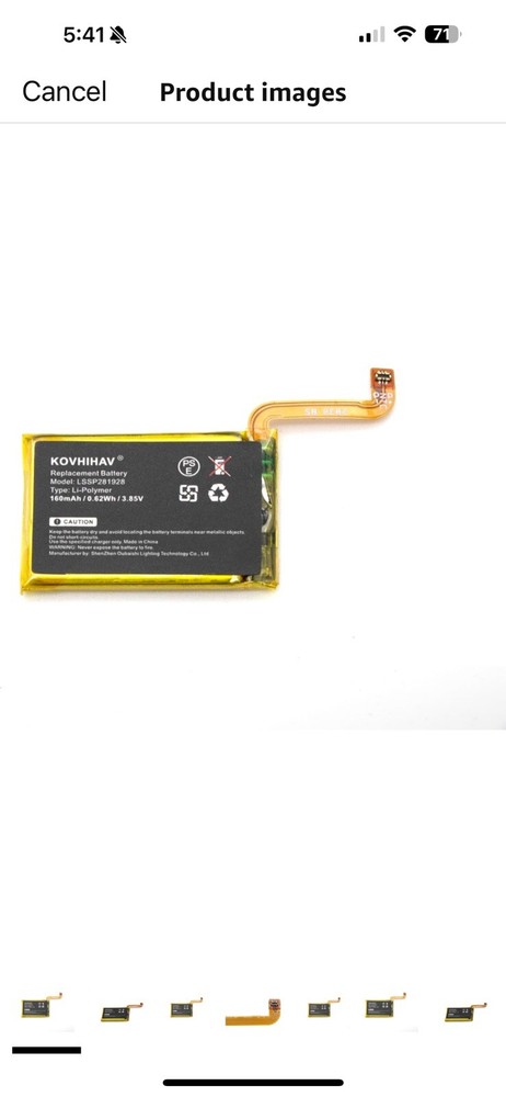 Replacement 165mAh LSSP281928 Battery for Fitbit Versa 2 Smartwatch FB507