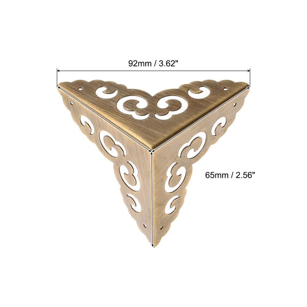 2 Pcs 65mm Decorative Box Corner Cover, Corner Protector, Bronze