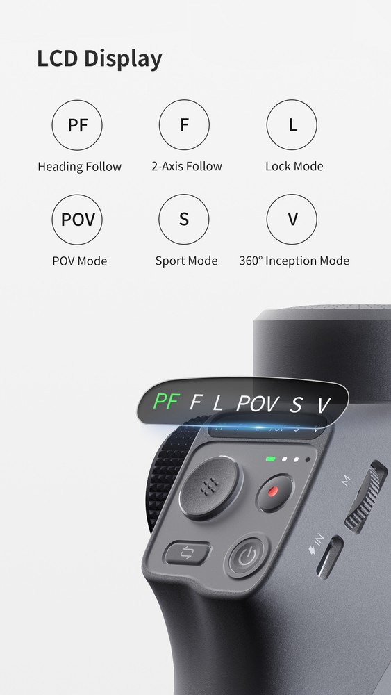 TOALLIN 3-Axis Gimbal Stabilizer for iPhone Android |AI Tracking|Gesture Control