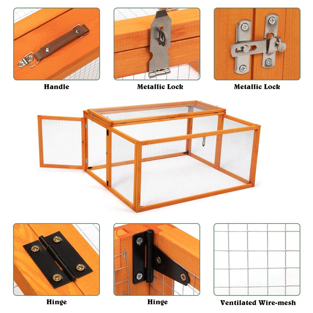 Collapsible Wooden Chicken Coop with Run Stable Comfortable Chicken Brooder Box