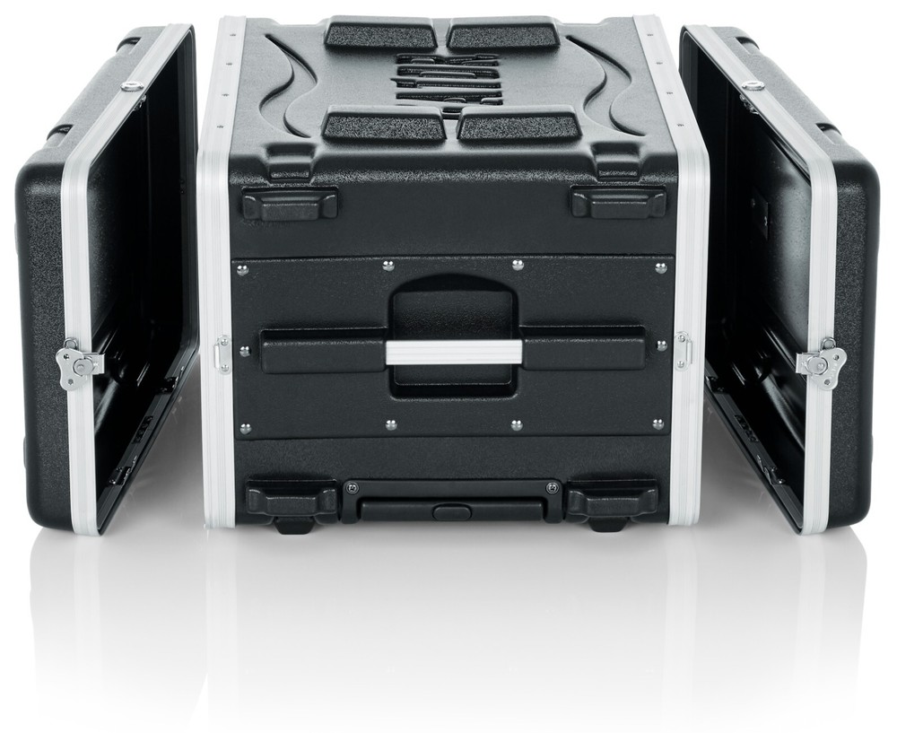 Gator Lightweight Rolling 6U Rack Case: Tow Handle, Wheels, 19.25" Depth