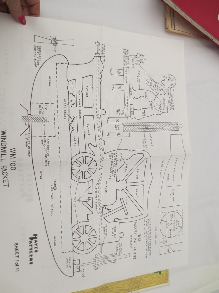 Vtg Woodcraft Patterns Windmills uncut
