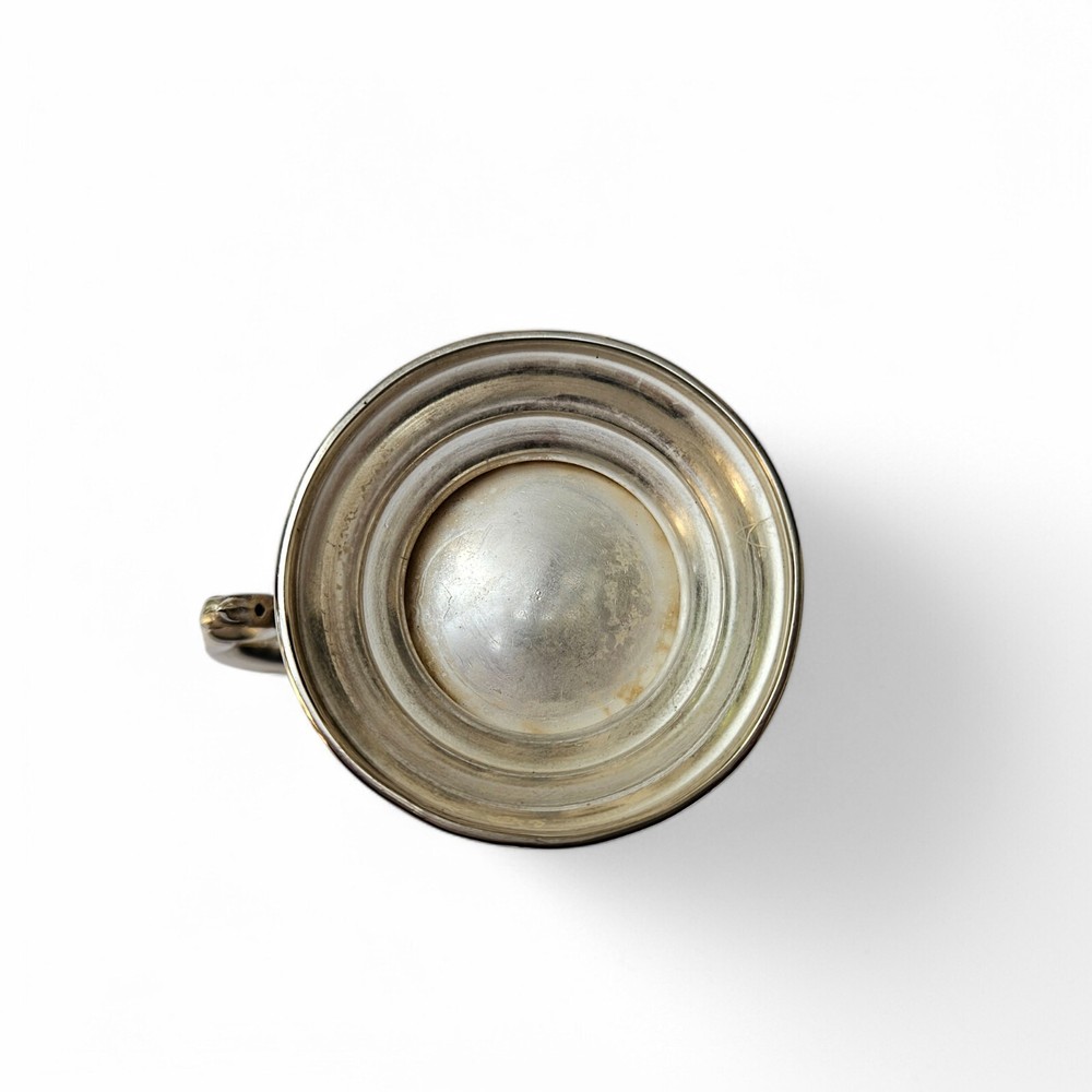 Antique Solid Silver Christening Mug – Rococo Scroll Handle, Baluster Form