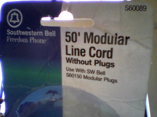 SOUTHWESTERN BELL - 50' MODULAR LINE " WITHOUT END PLUGS " BEIGE