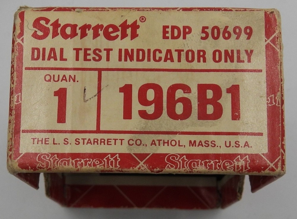 Starrett 196B1 Dial Indicator EDP 50699 with Original Box