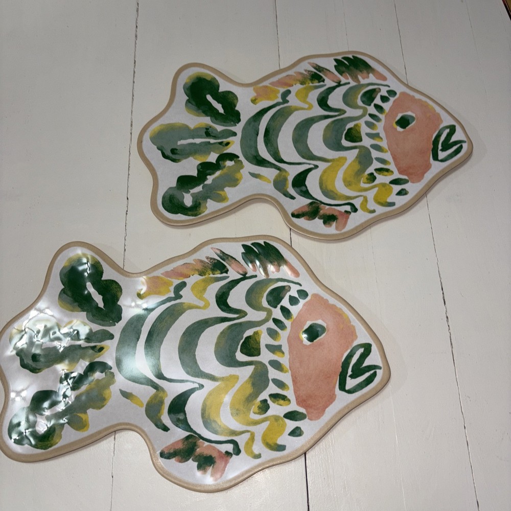 2- Figure Serving Platter, Fish Threshold Brand, Melamine, Platter