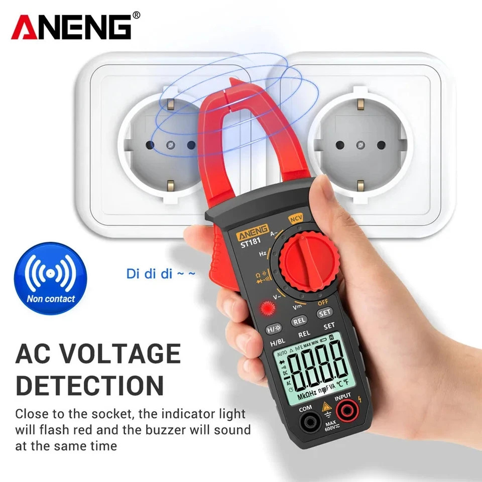 Digital Multimeter Tester AC DC Volt Ohm Amp Clamp Meter Auto Range LCD Handheld