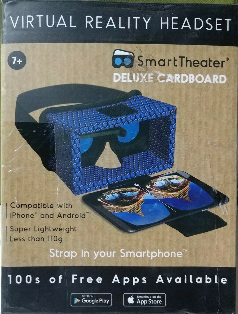 Virtual Reality Headset Deluxe Cardboard Smart Theater iPhone & Android